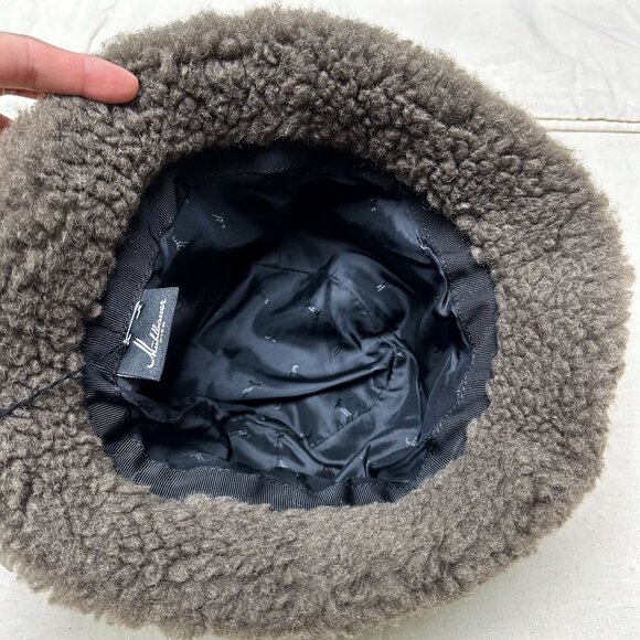 NWT Muhlbauer Fisherman Bucket Hat Taupe Wool Sherpa Fur Warm 58cm - Picture 4 of 8